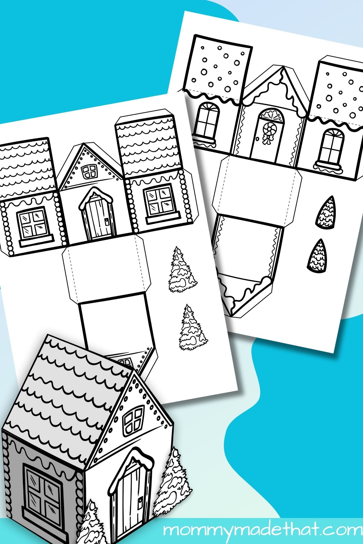 winter paper house templates (free printables)